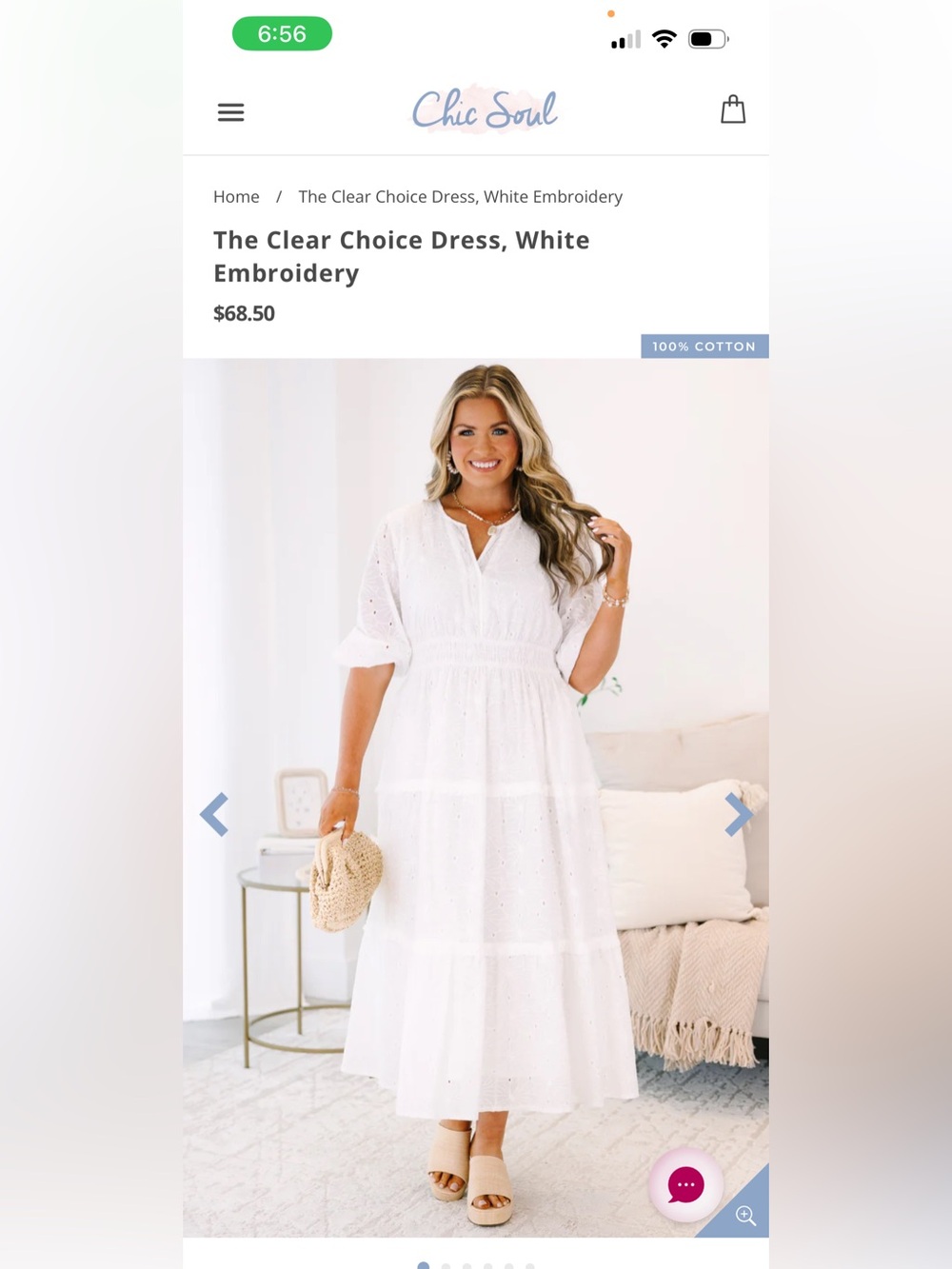 Chic Soul White Eyelet Maxi Dress. Plus size boutique.
